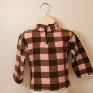 Trail Crest Plaid Pink and Brown Fleece Girls 18 -24 months - 0178
